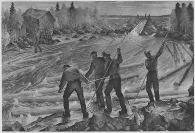 Fluitazione del legname in Finlandia da Alvar Cawén